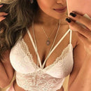 Cropped Top De Renda Tiras Dupla Alça Regulável Com Bojo