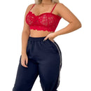 Cropped de Renda Com Bojo