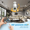 Câmera Wifi IP Sem Fio Giratória 360 Com Encaixe Lampada Bocal Rosca Yoosee Ptz Full HD Visão Noturna Segurança E27