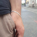 Pulseira Masculina 3mm Prata Pura 925 Grumet Escama De Peixe