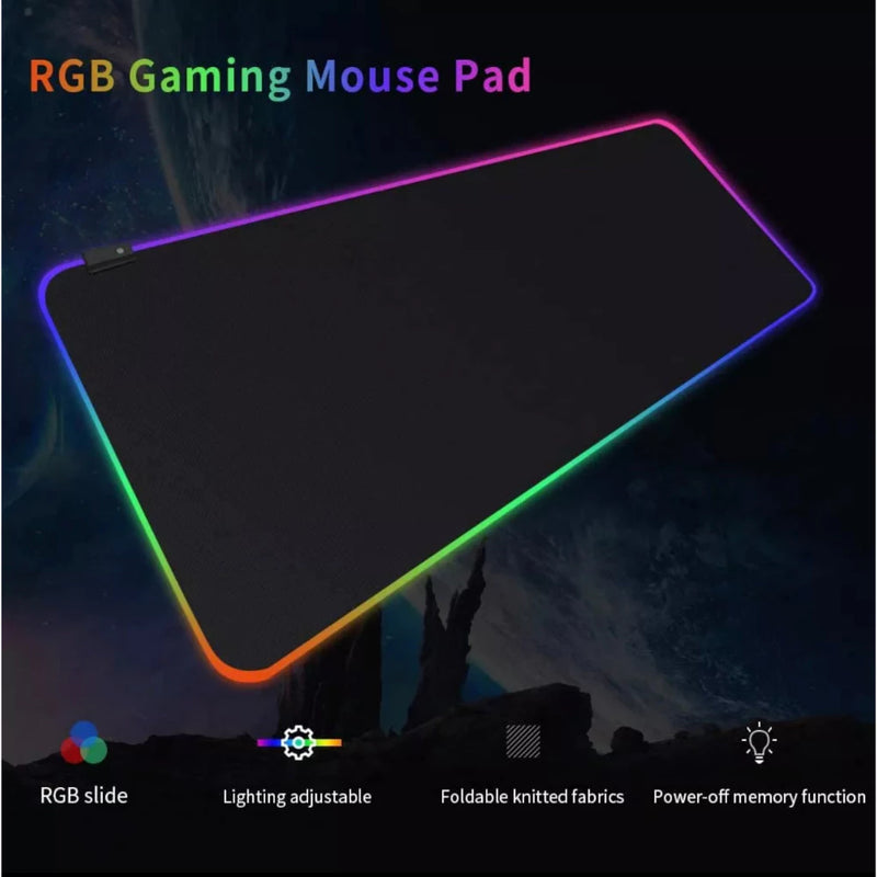 Mouse Pad Gamer Grande Speed Borda Led 7 Cores Rgb Impermeável 300mm X 800mm - Pacheco Express - Últimas Unidades 🔥