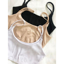 Cropped Top Feminino Alça Básico Duplo Canelado