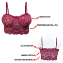 Cropped de Renda Com Bojo