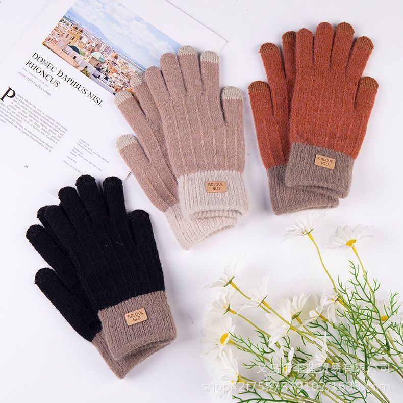Luvas Femininas de Lã com Touch Screen para o Inverno