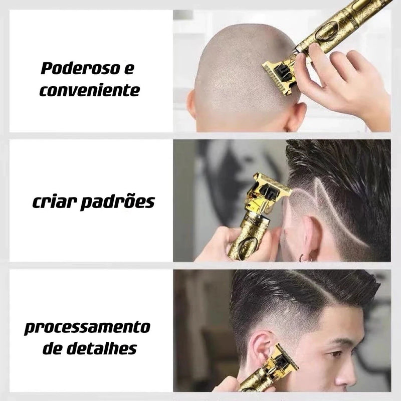 Maquina Profissional para Barba e Cabelo - Pro 3 em 1 + Aparador de Pelos Maquina