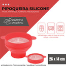 PIPOQUEIRA DE SILICONE PARA MICROONDAS DOBRÁVEL COM TAMPA