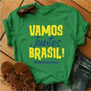 Camiseta Feminina T-shirt Copa do Mundo Blusa Vamos Juntos Brasil Rumo ao Hexa
