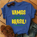 Camiseta Feminina T-shirt Copa do Mundo Blusa Vamos Juntos Brasil Rumo ao Hexa