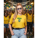 Camiseta Feminina Brasil Copa do Mundo 2026 100% Algodão