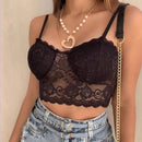 Cropped de Renda Com Bojo