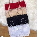 Top Faixa Cropped de Renda Alcinha Sem Bojo