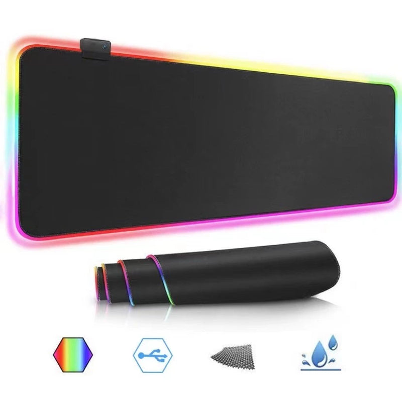 Mouse Pad Gamer Grande Speed Borda Led 7 Cores Rgb Impermeável 300mm X 800mm - Pacheco Express - Últimas Unidades 🔥