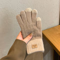 Luvas Femininas de Lã com Touch Screen para o Inverno