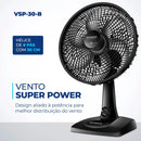 Ventilador de mesa 30 cm 6 pás com 3 velocidades - VSP-30-B 110V