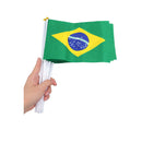 Kit Bandeirinhas De Mão Com Haste Brasil Copa Do Mundo