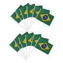 Kit Bandeirinhas De Mão Com Haste Brasil Copa Do Mundo